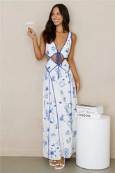 Aegean Dreams Maxi Dress Blue