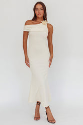Mazon One-Shoulder Knit Maxi Dress Butter