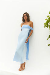 Cleo Cove Strapless Maxi Dress Blue