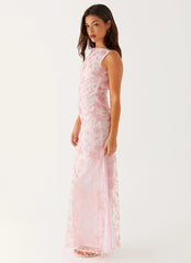 Moorey High Neck Maxi Dress - Pink