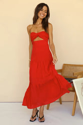 Free Falling Maxi Dress Red