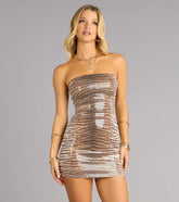 Wild Sparkle Tiger Sequin Mini Dress