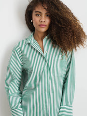 Belle Shirt Dress in Striped Cotton Poplin
