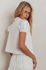 Danessa Tie Front Top White