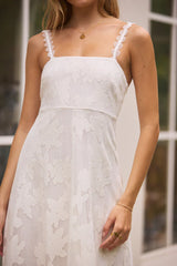 Garden Romance Midi Dress White