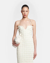 Haylen - Seersucker Tech Linen Midi Dress - Creme