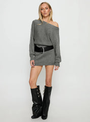 Bellamie Long Sleeve Mini Dress Grey