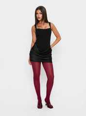 Ryana Corset Drape Mini Dress Black