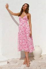 Fairytale Daydreams Midi Dress Pink