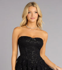 Midnight Flirt Lace Up Mini Dress