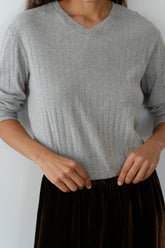 The Pointelle V-Neck Long Sleeve