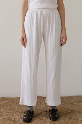 The Pointelle Simple Crop Pant