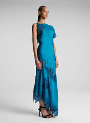 Alessia Satin and Lace Maxi Dress