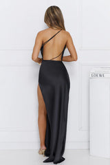 About That Bling Satin Maxi Dress Black