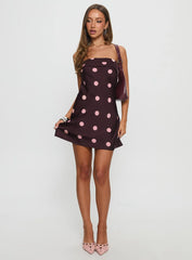 Phillipa Mini Dress Plum / Pink Polka Dot