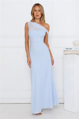 Bloom Baby Off Shoulder Maxi Dress Blue