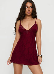 Tanisha Drop Neckline Mini Dress Red