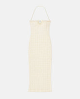 Haylen - Seersucker Tech Linen Midi Dress - Creme
