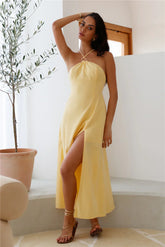 She's Captivating Midi Dress Yellow