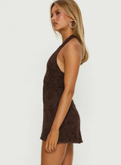 Codami Sequin Mini Dress Dark Brown