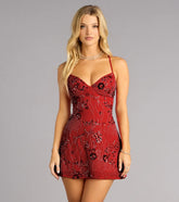 All Plans Approved Lace Up Mini Dress