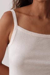The Pointelle Square Neck Tank