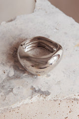 Summerland Chunky Irregular Bangle Dark Silver