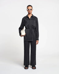 Evea - Glass Poplin Pants - Black