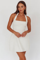Hendrix Halterneck A-Line Mini Dress Cream