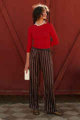 The Silk Pinstripe Drawstring Pant