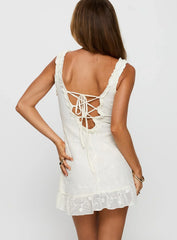 Feeling Alive Tie Back Mini Dress White