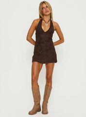 Codami Sequin Mini Dress Dark Brown