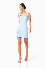 Chantelle Floral Mini Dress in Blue