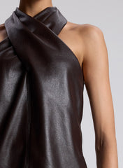 Quinn Vegan Leather Halter Top