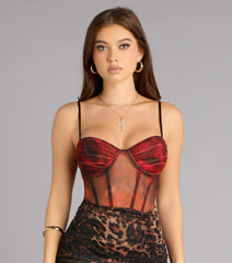 Cynthia Leopard Bustier A-Line Formal Dress