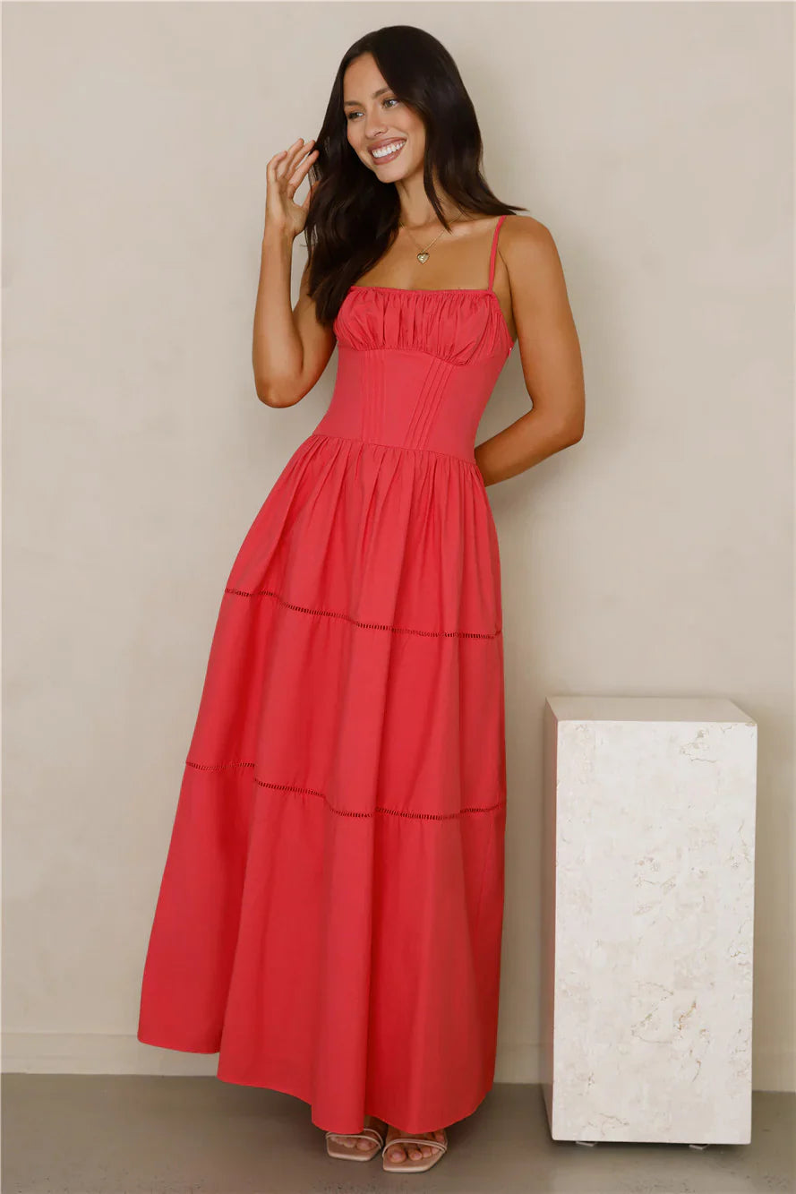 Chic At Sunset Maxi Dress Red