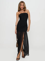 Decadent Strapless Maxi Dress Black