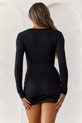 Base  Layer Me Long Sleeve Mini Dress Black