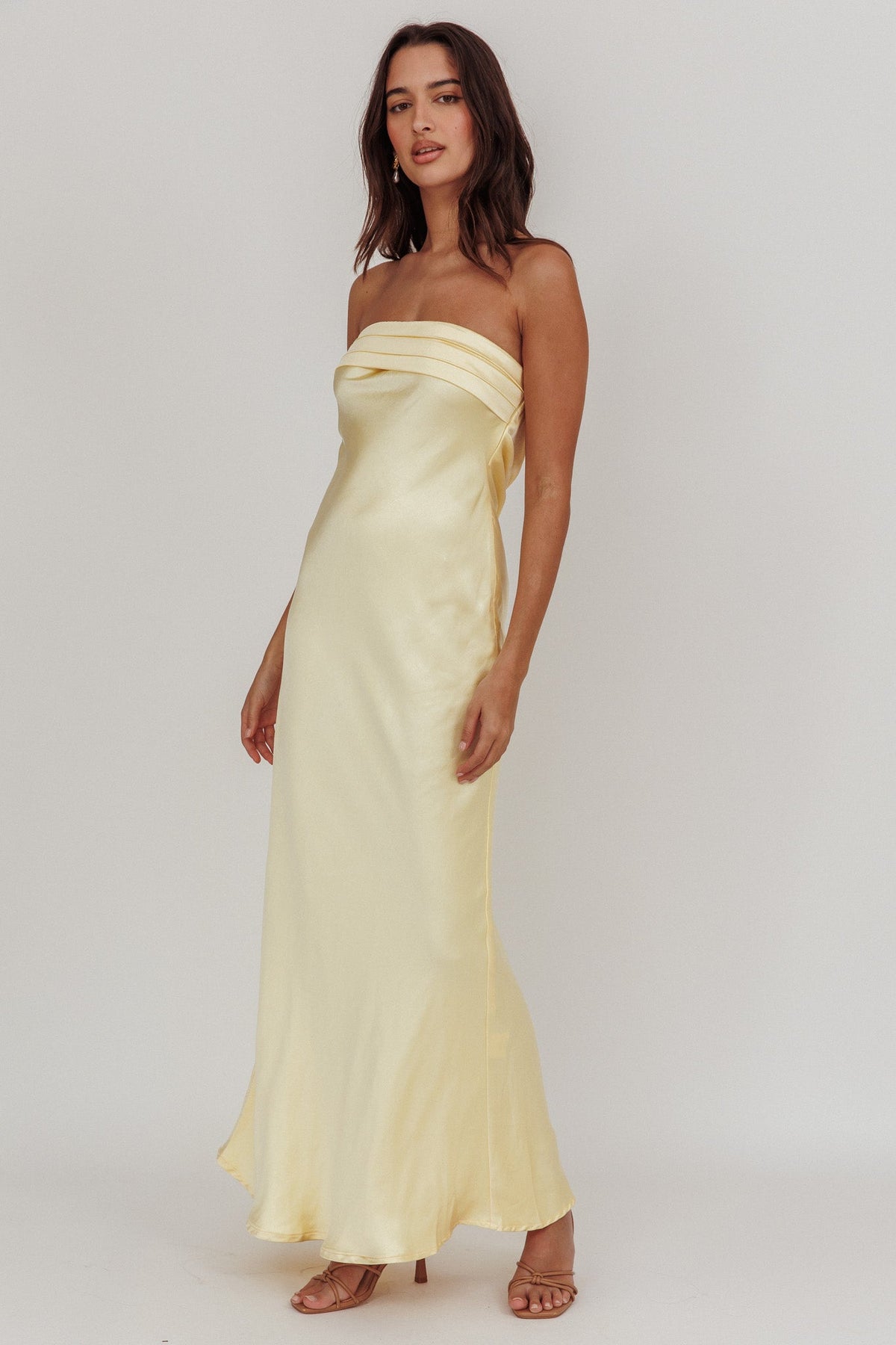Kona Strapless Open Back Maxi Dress Butter