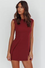 Groove Sleeveless Mini Dress Textured Burgundy
