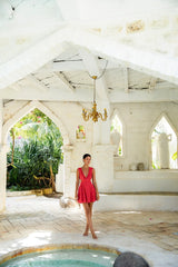 FORTUNATE ONE Sunset Picnic Mini Dress Pink