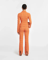 Juna - Seersucker Pants - Sunset Orange