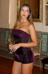 Loud Luxury Strapless Bustier Wine