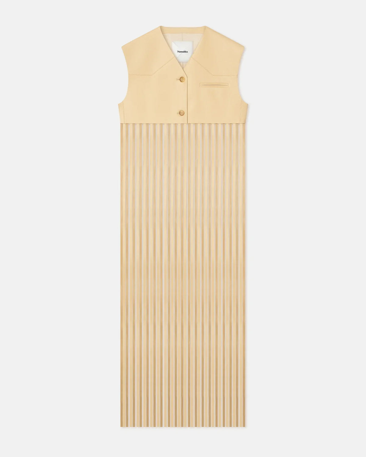 Derora - Fringed Regenerated Leather Vest - Vintage creme