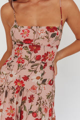 Monday Muse Drop Waist Maxi Dress Floral Red