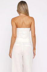 Downtown Pulse Strapless Bustier White