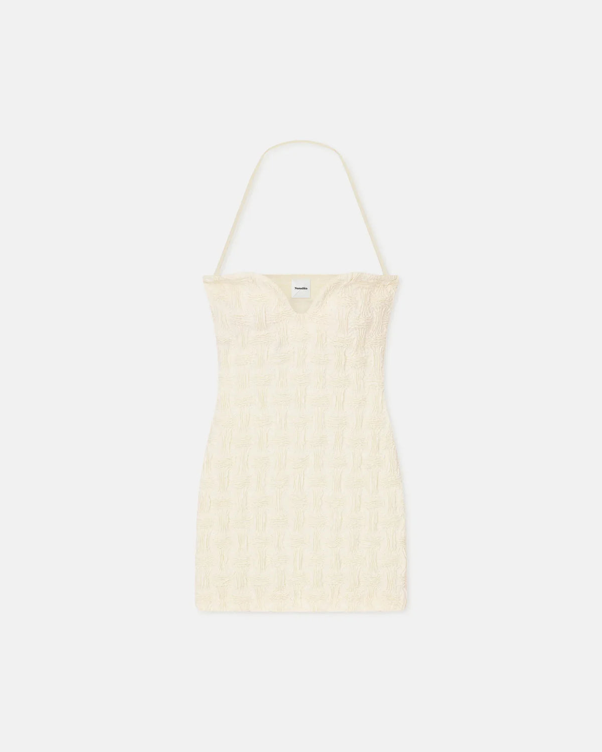 Jannika - Seersucker Tech Linen Mini Dress - Creme