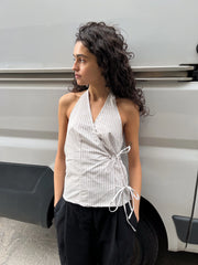 Drawcord Halter - Lake Stripe