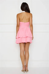 Chasing Joy Halter Mini Dress Pink