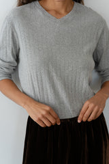 The Pointelle V-Neck Long Sleeve